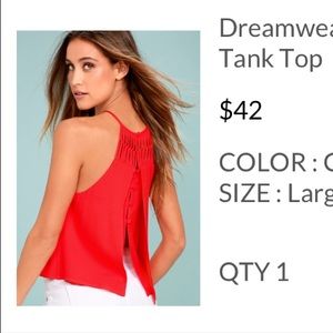 Lulus dream weaver coral red tank top